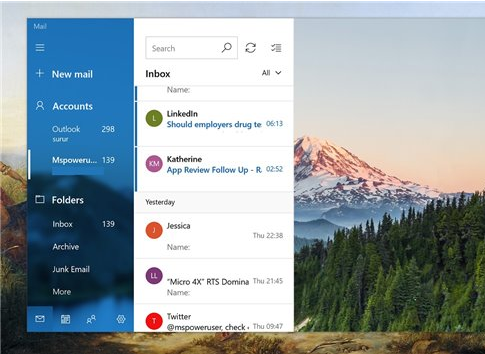 郵件和日歷Windows 10 UWP預(yù)覽更新