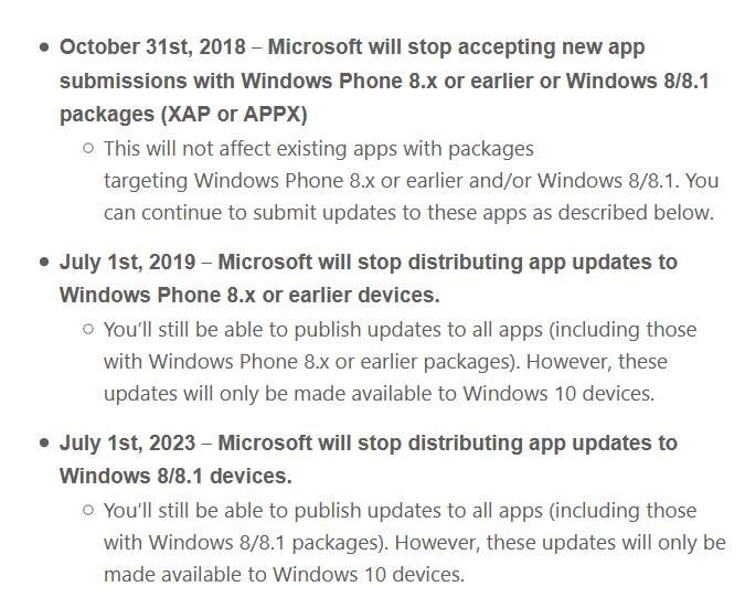 微軟正式敲定：Windows 8.x和WP 8.x應(yīng)用商城停止支持時間